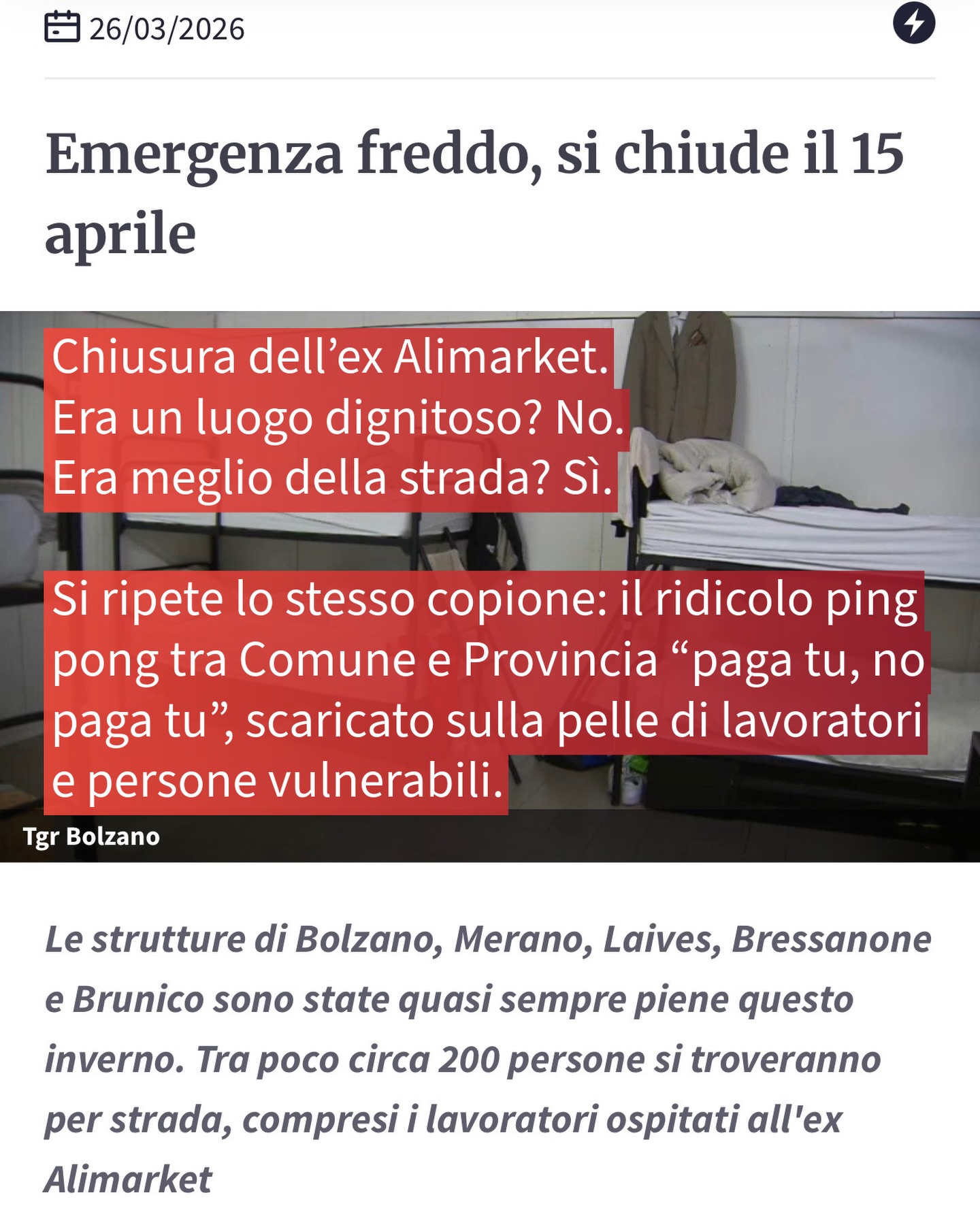 Chiusura dell’ex Alimarket.