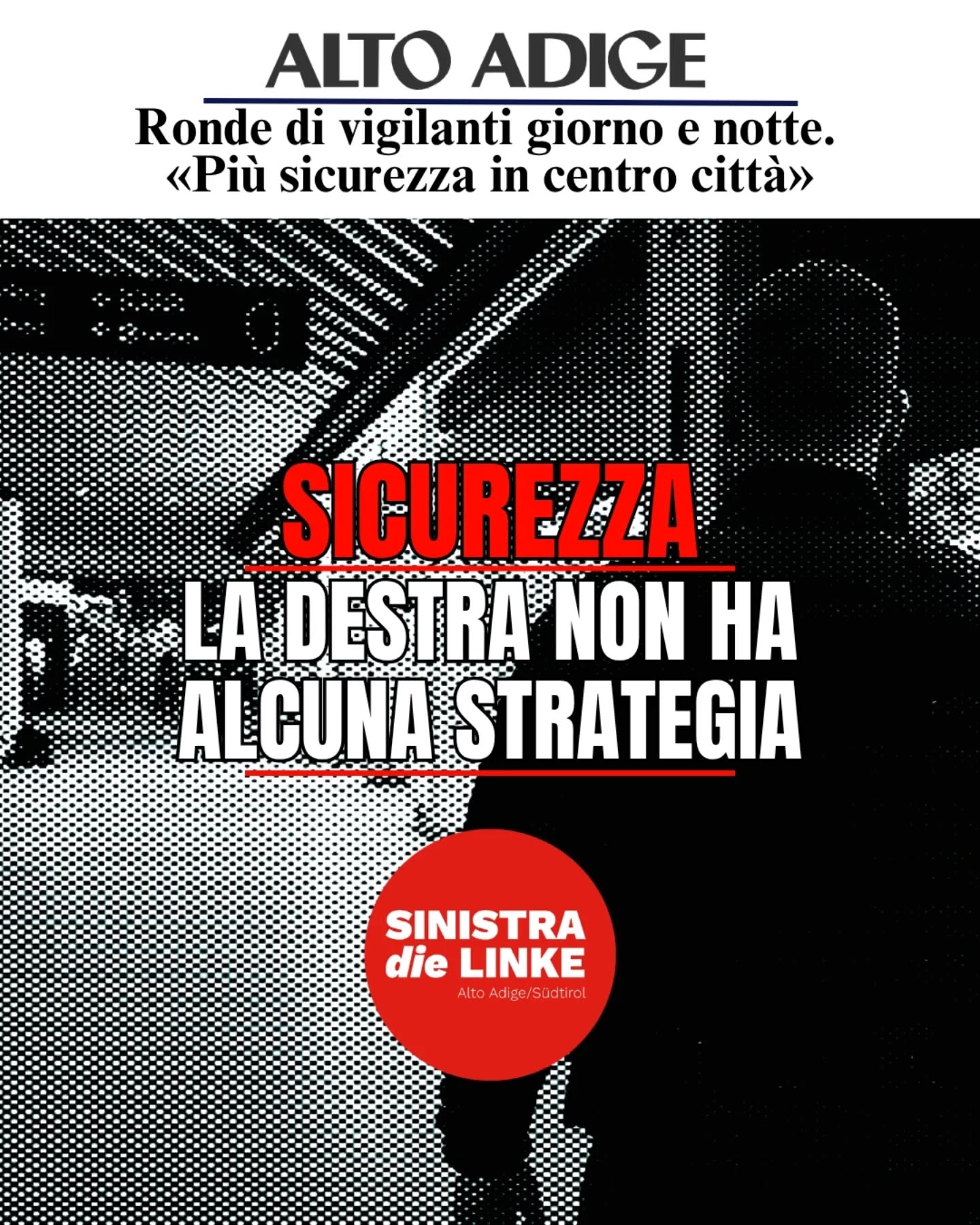 Sicurezza: la destra non ha alcuna strategia
